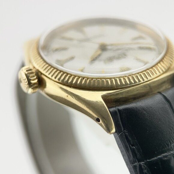 Rolex Oyster Precision 18k Yellow Gold Silver Dial 34mm Automatic Mens Watch - Picture 5 of 8